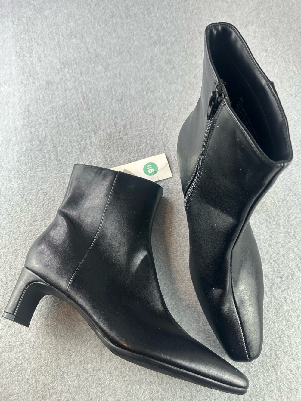 New A New Day Tigris Black Kitten Heel Ankle Boots Womens Size 9.5 Faux Leather - Picture 2 of 12